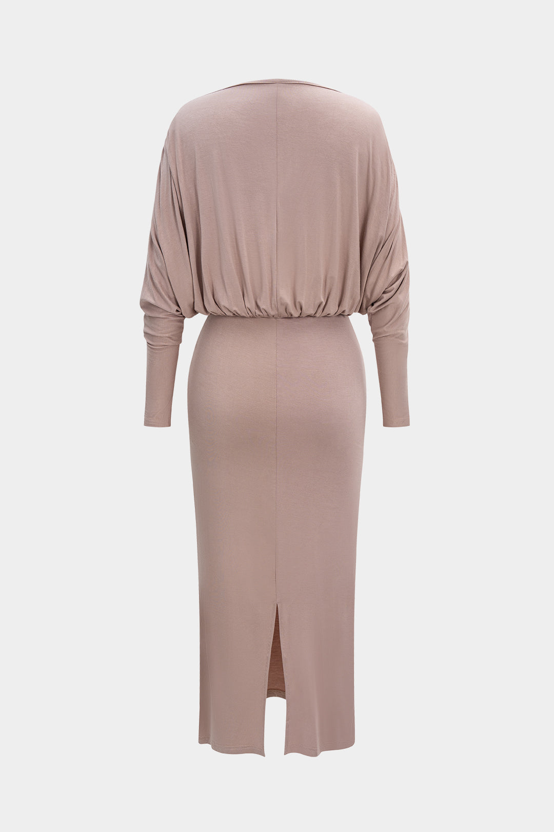 V-Neck Batwing Sleeve Ruched Maxi Dress