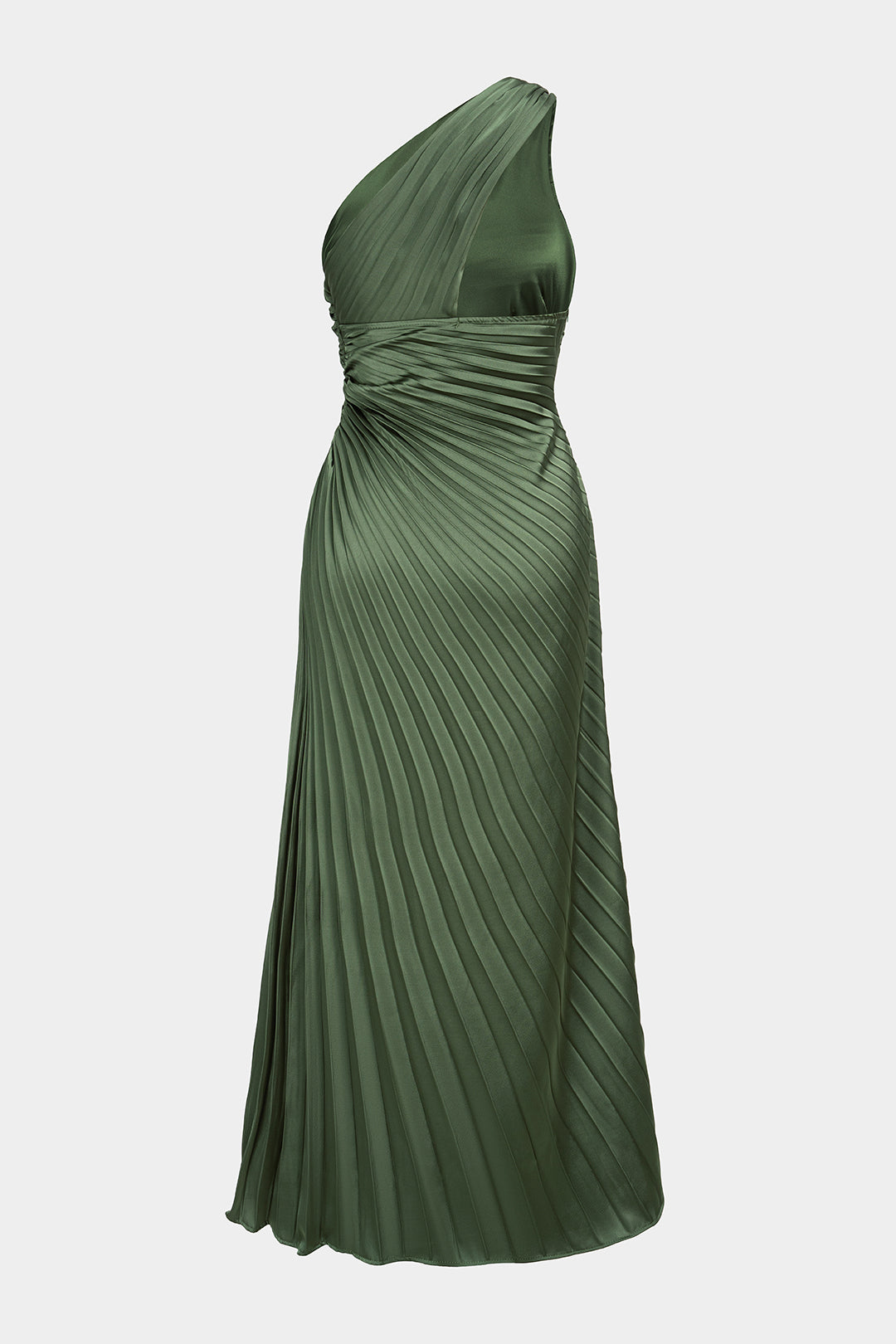 One Shoulder Asymmetrical Ruched Backless Sleeveless Maxi Dress