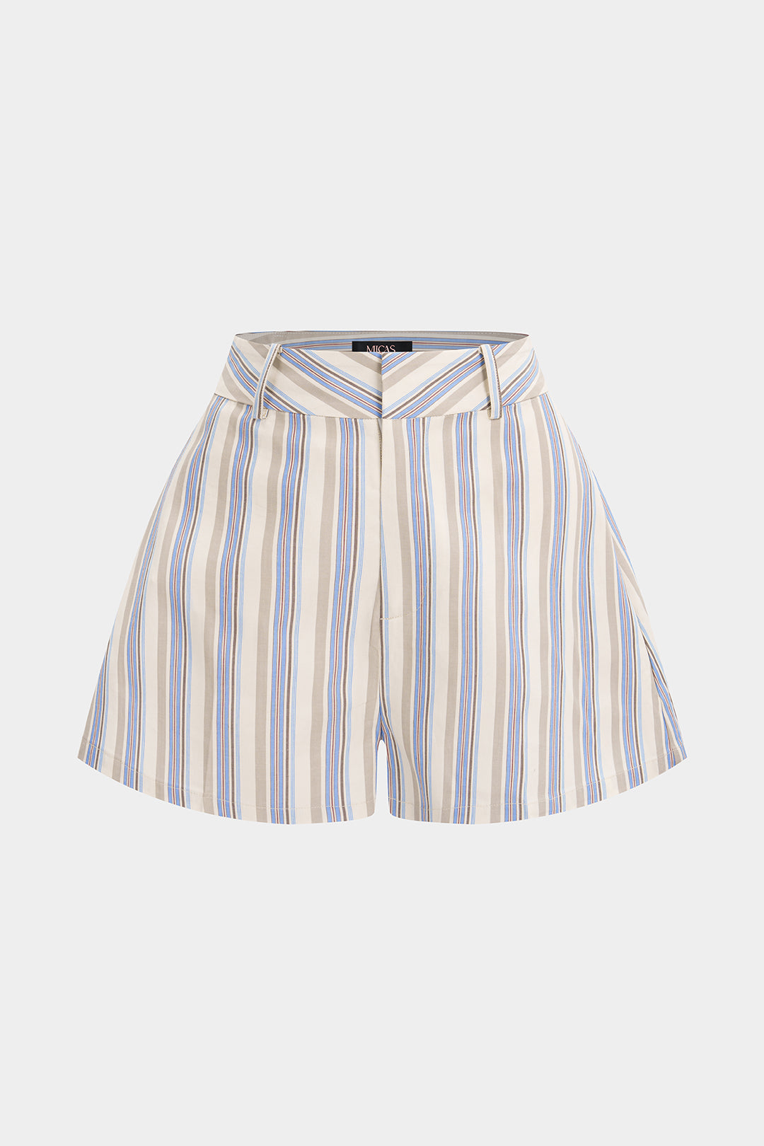 Stripes Print High Waist Wide Leg Shorts