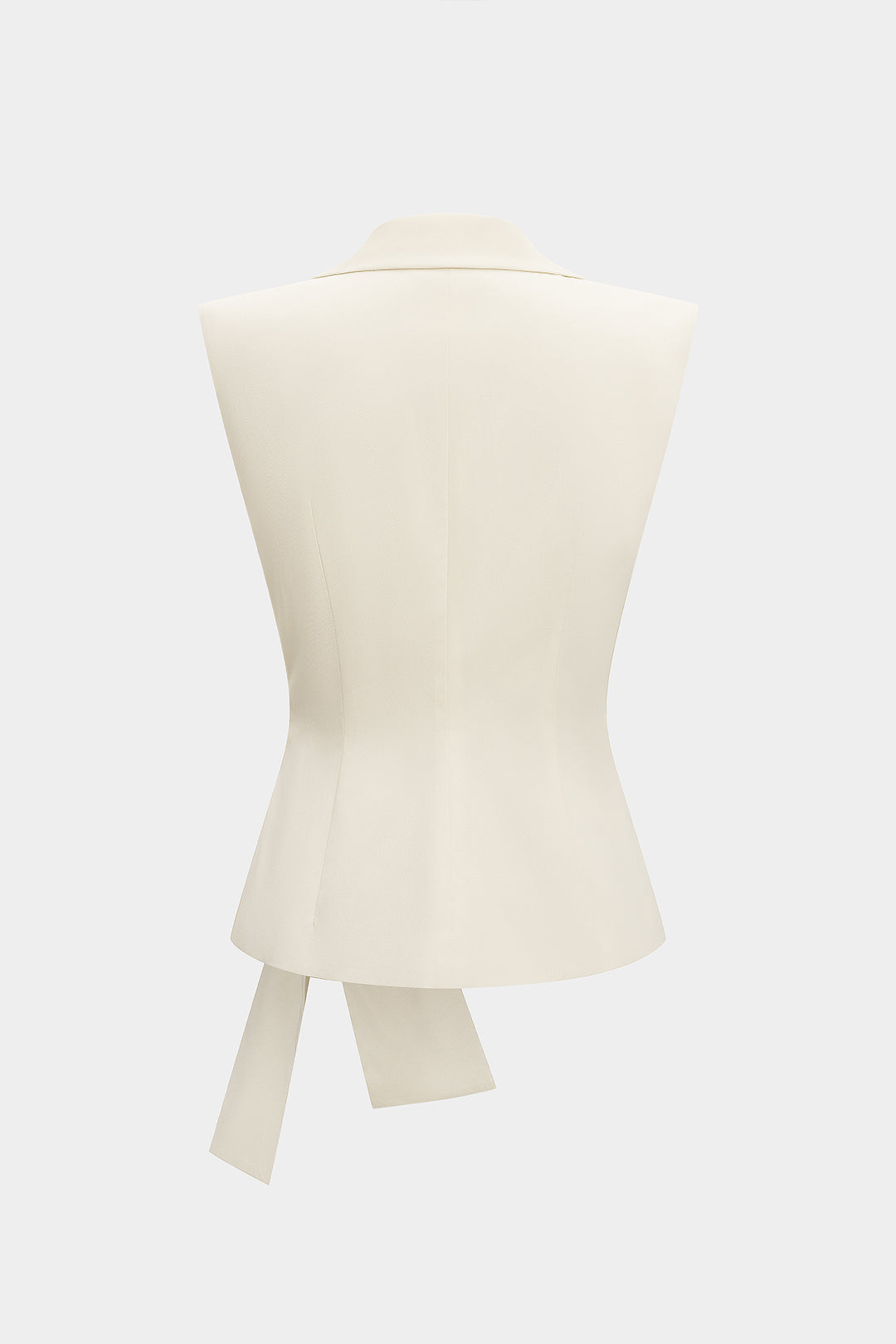 Notched Lapel Asymmetrical Metallic Ruched Vest