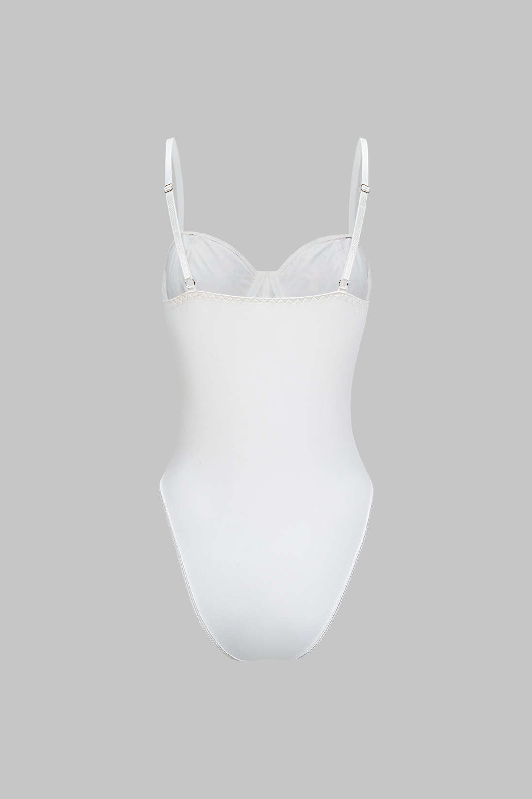 Floral Print Sheer Slip Underwire Sleeveless Bodysuit