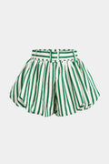 Striped Textured Ruched Shorts