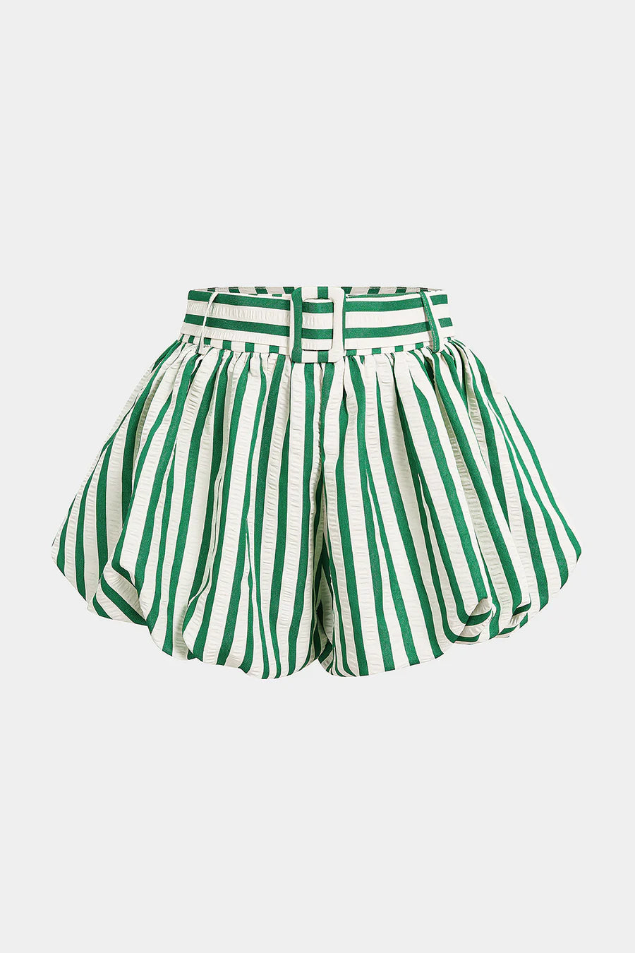 Striped Textured Ruched Shorts