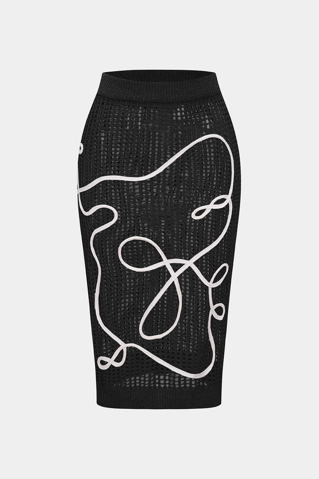 Knit 3D Embroidery Print Skirt