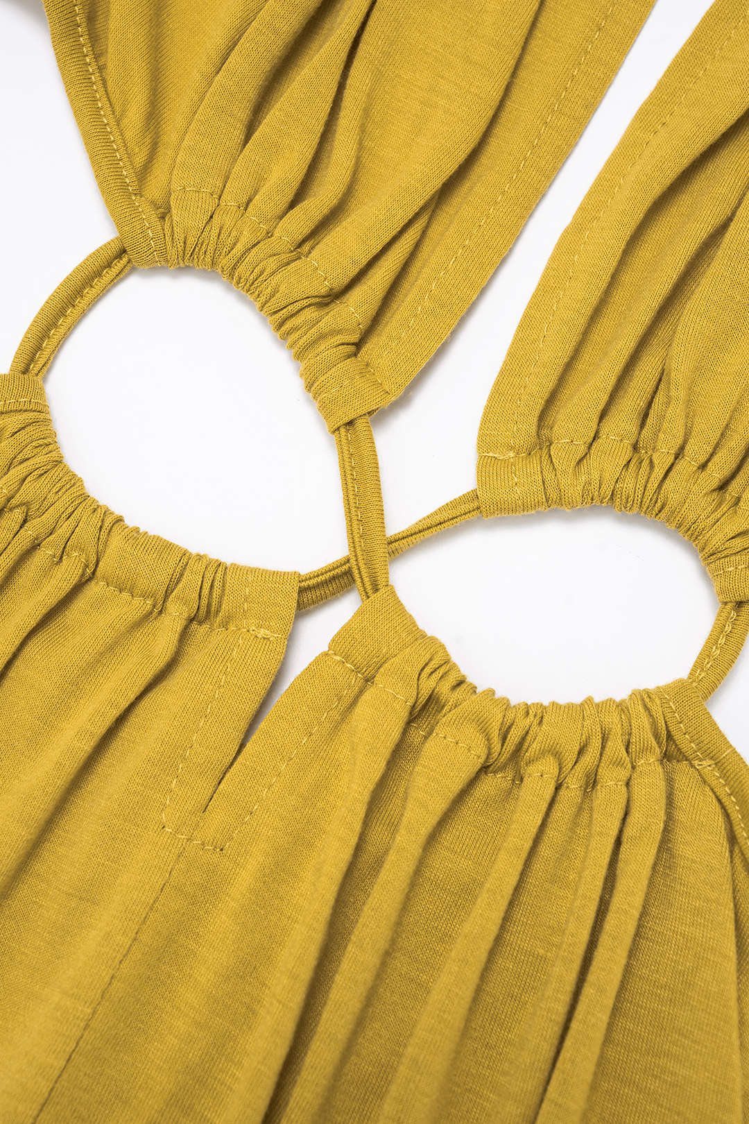 Ruched Cut Out Tie-Up Backless Sleeveless Maxi Dress