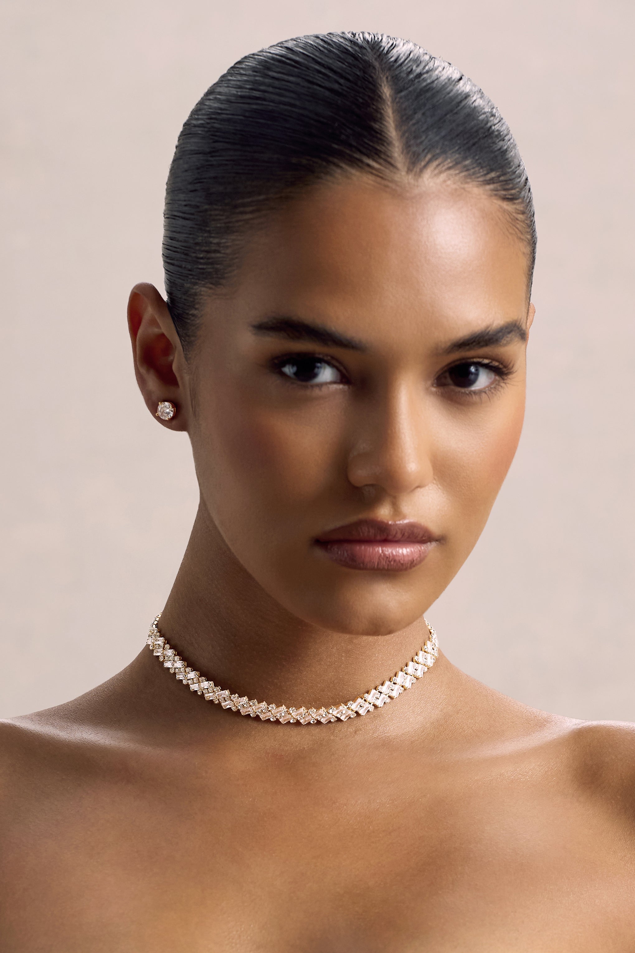 Ollie | Gold Diamante Necklace