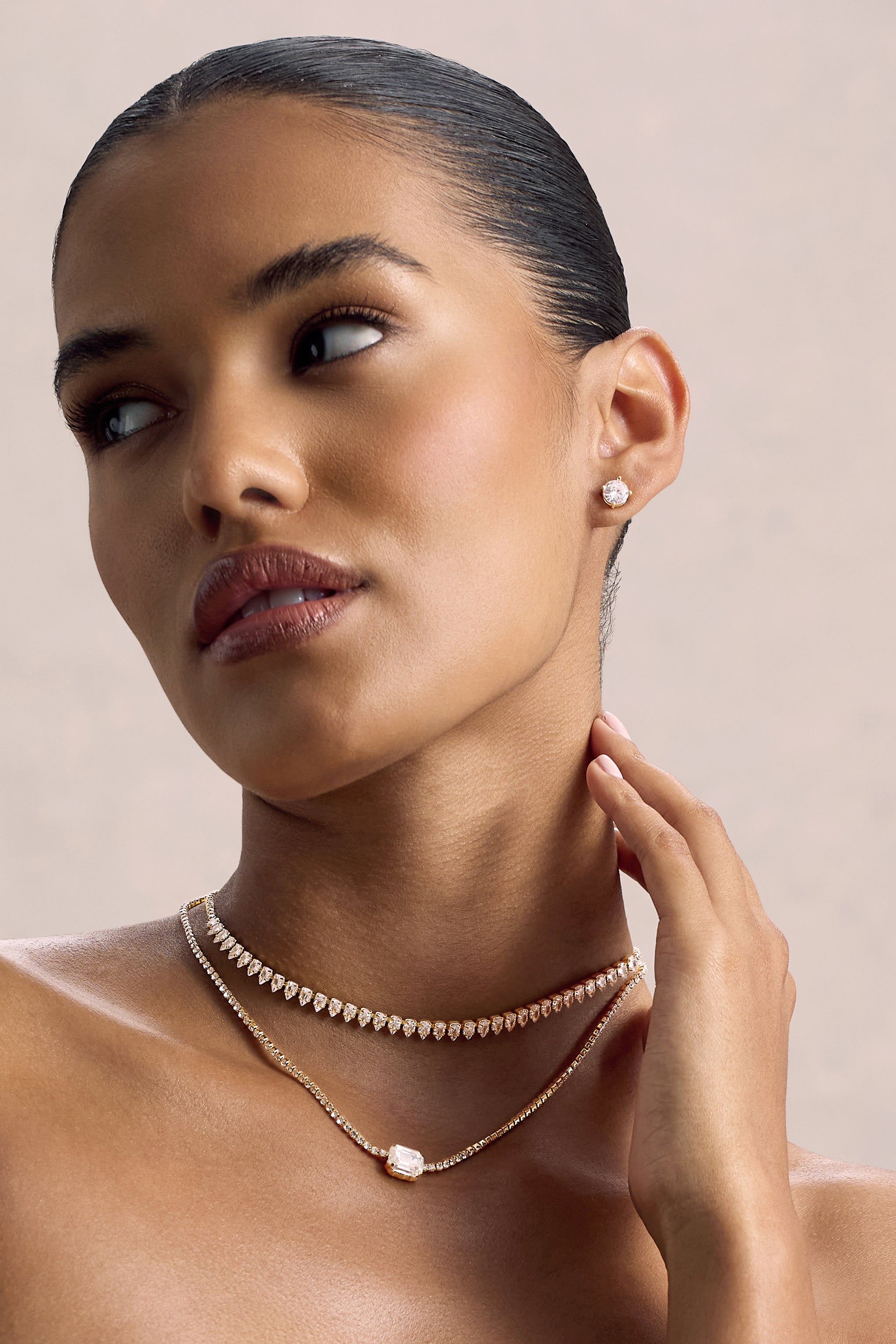 Agitia | Gold Diamante Layered Necklace