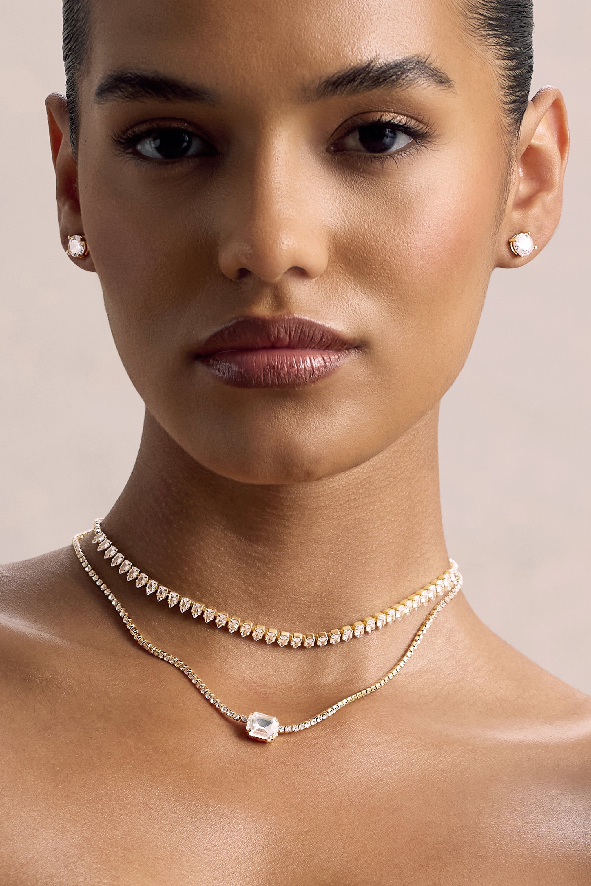 Agitia | Gold Diamante Layered Necklace