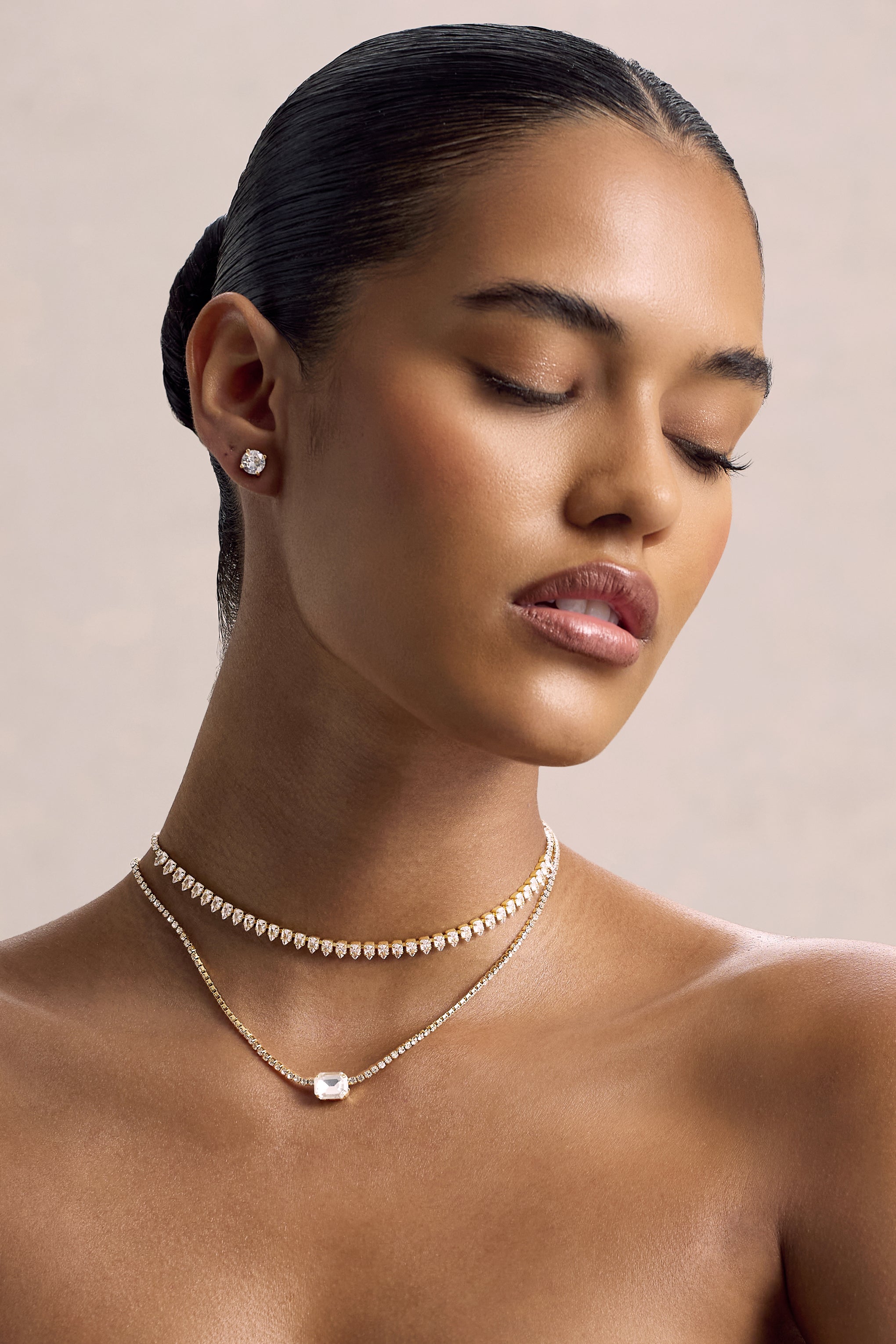 Agitia | Gold Diamante Layered Necklace