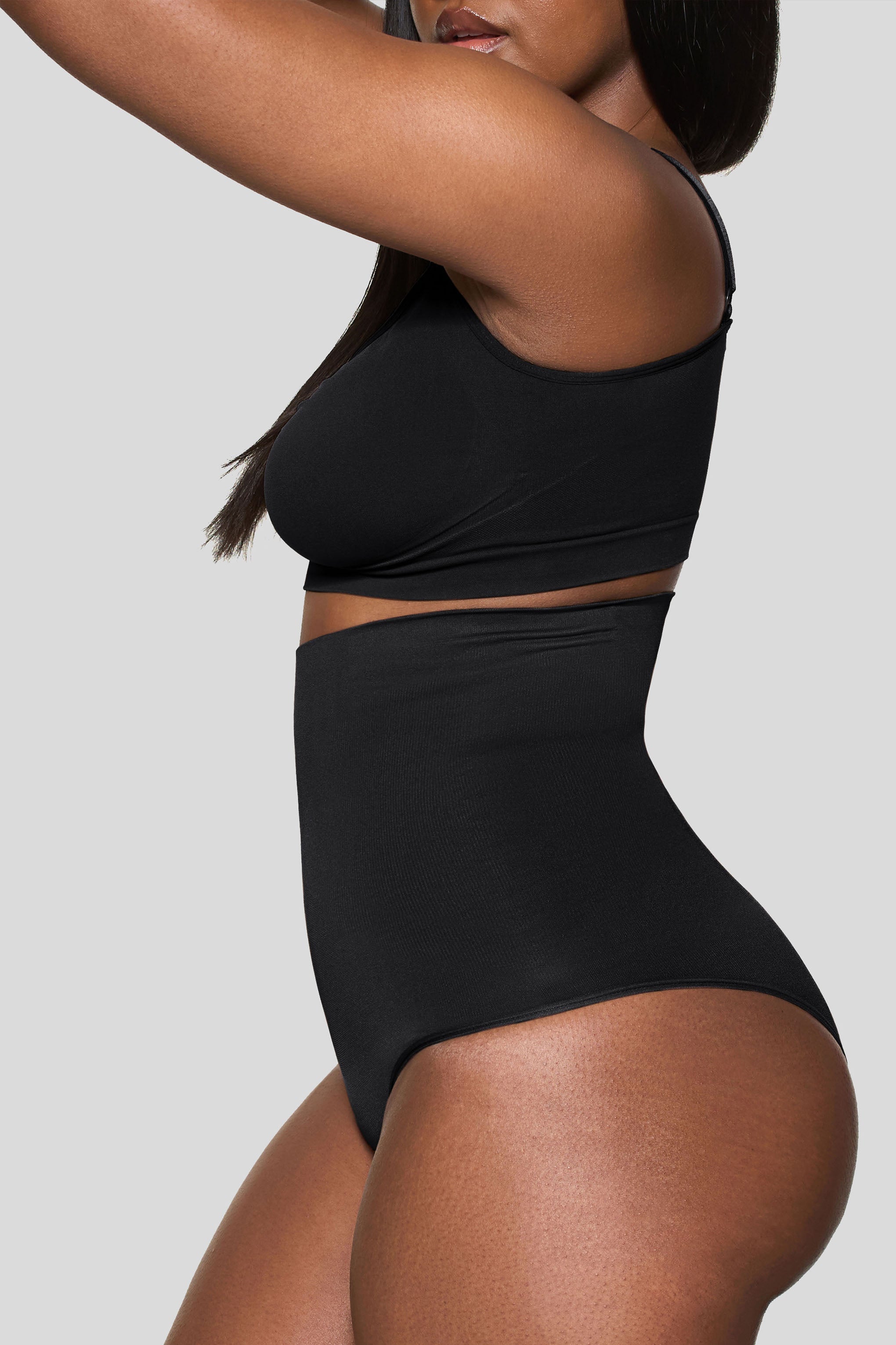 BOOMBA | Black High-Waisted Thong Shapewear