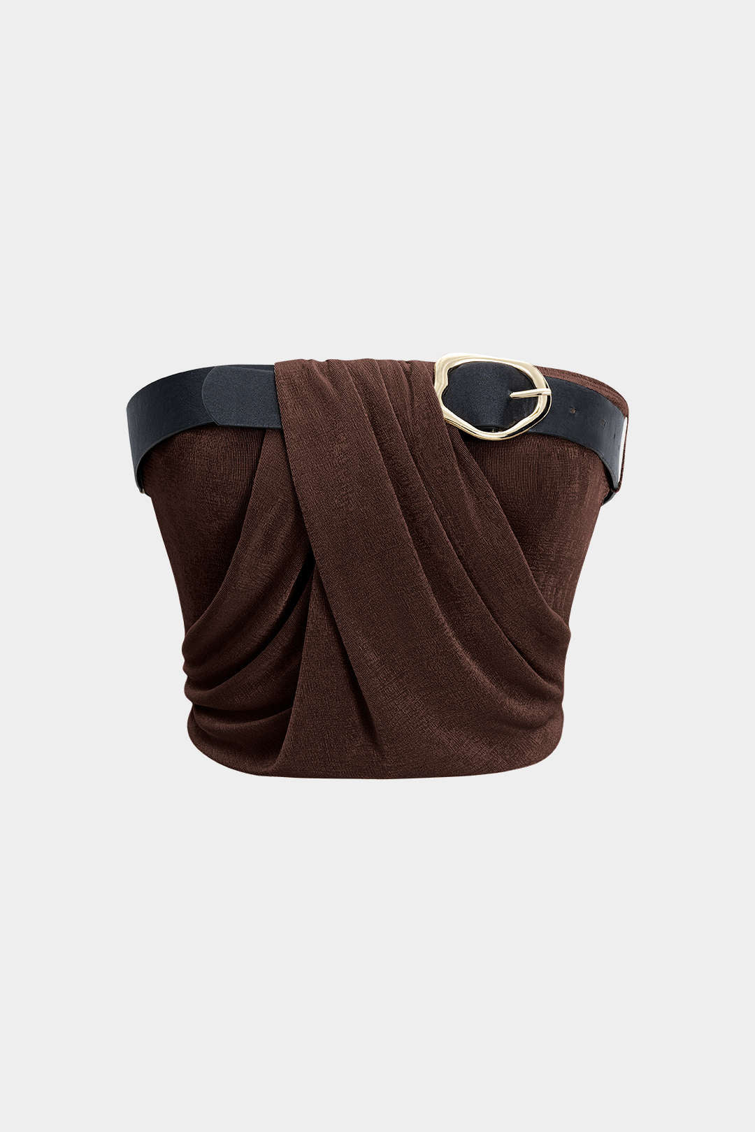 Ruched Belted Tube Top
