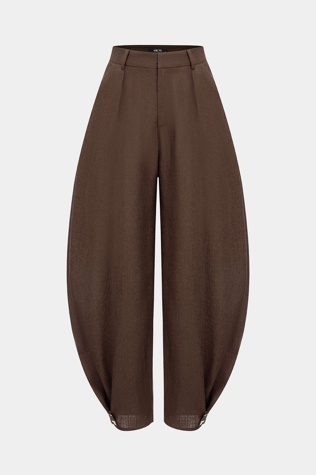 Linen Solid Barrel Trousers