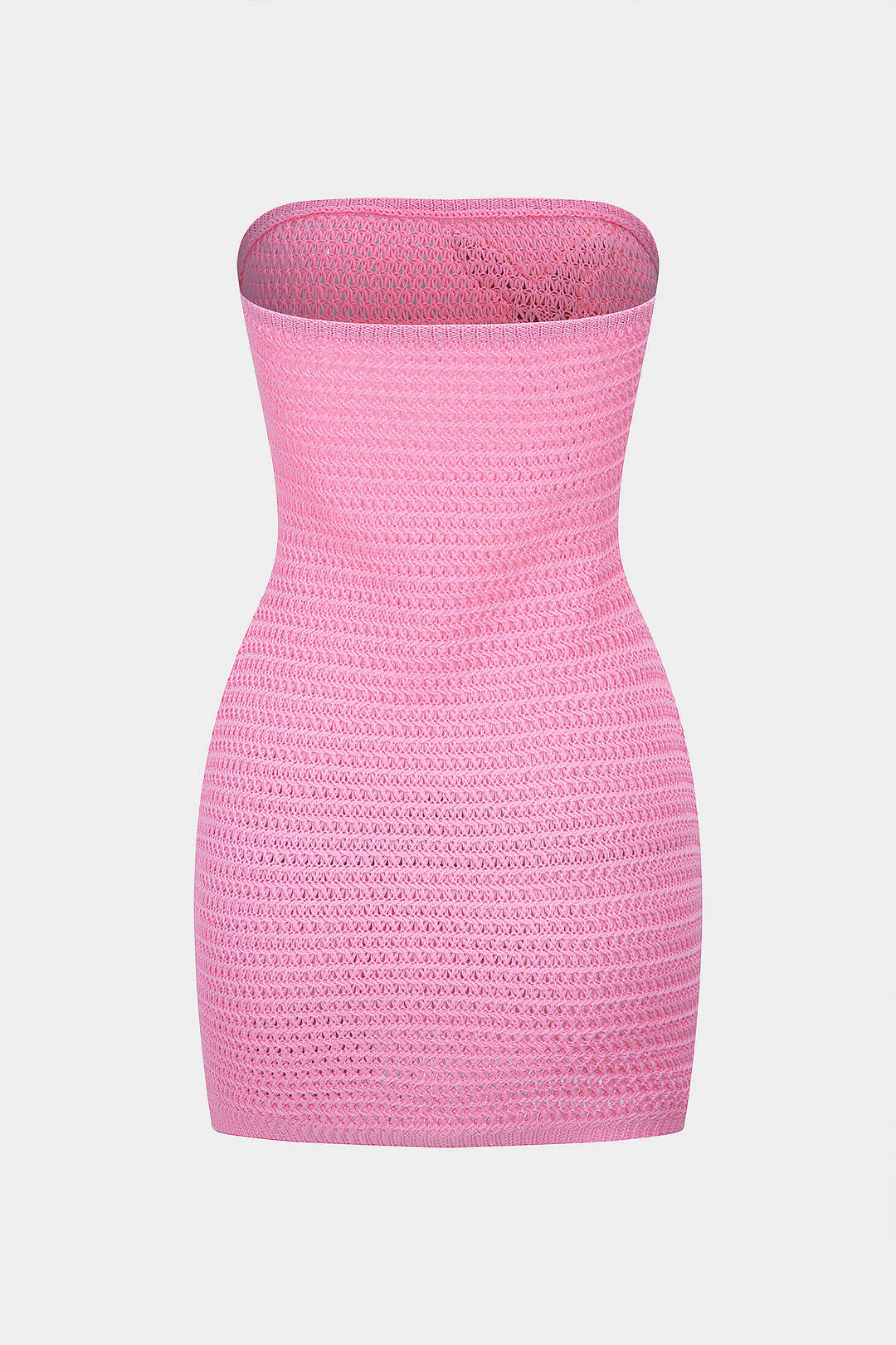 Knit Contrast Floral Strapless Sleeveless Dress