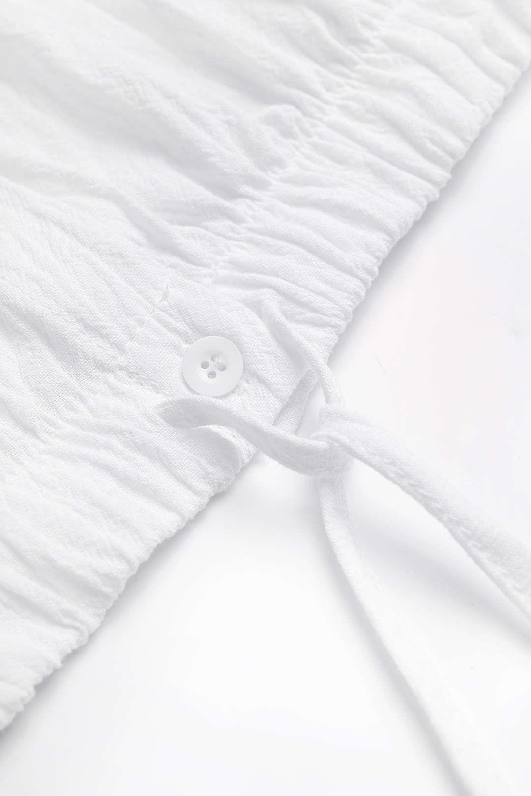 Lapel Drawstring Short-Sleeve Shirt