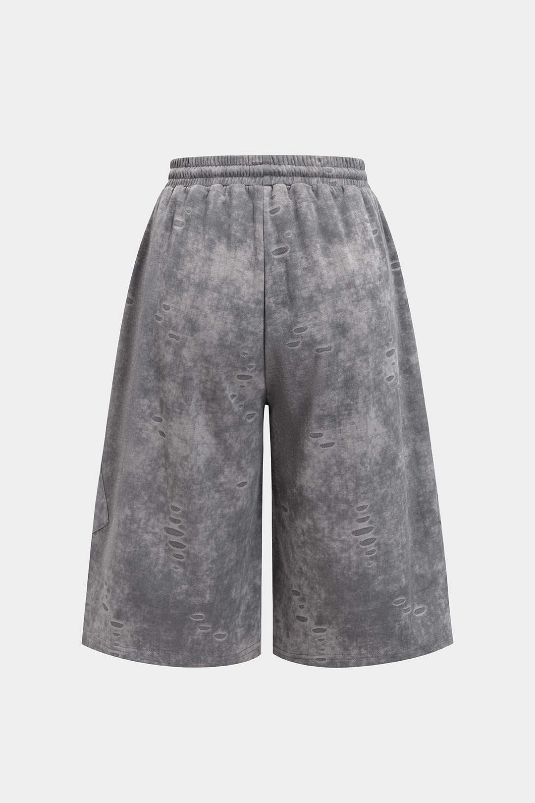 Washed Tie-Up High Waist Shorts