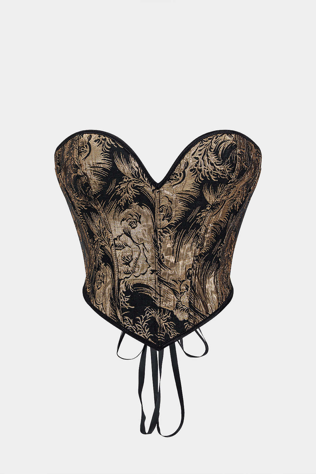 Abstract Braided Tie V-neck Corset Top