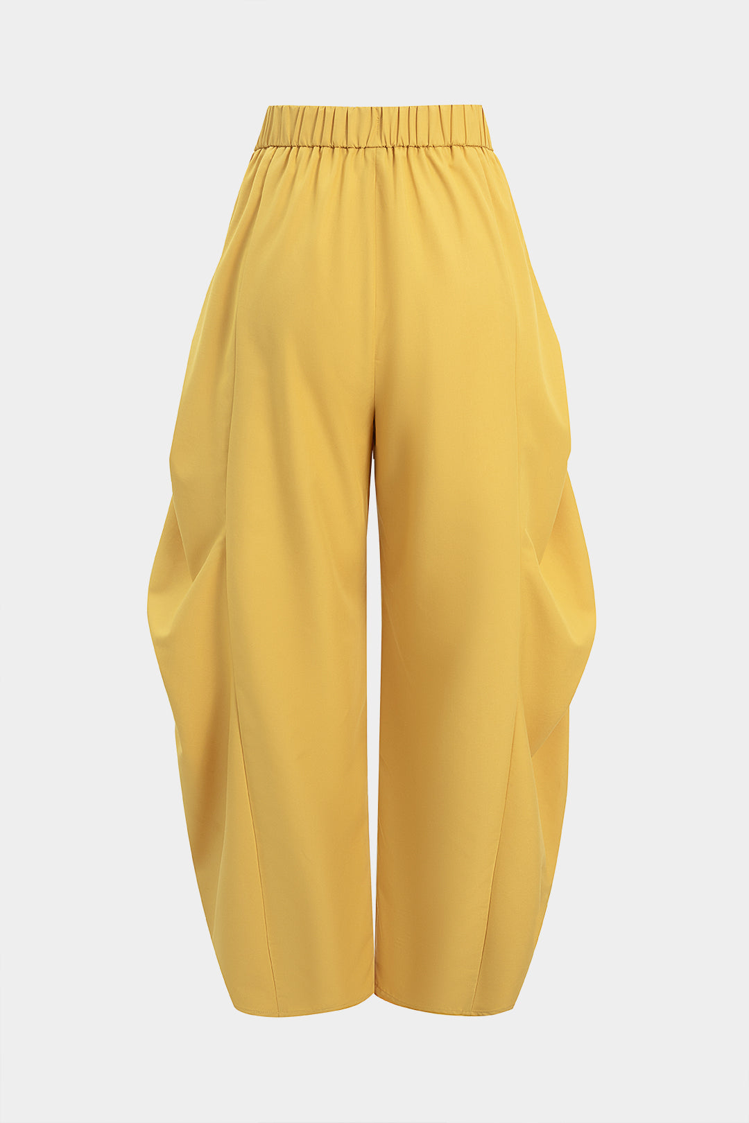 Solid Ruched Barrel Pants