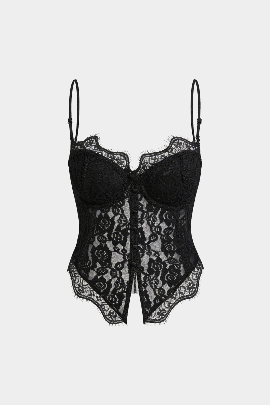 Lace Trim Zipper Cami Top
