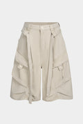 Denim Belted Pocket Shorts