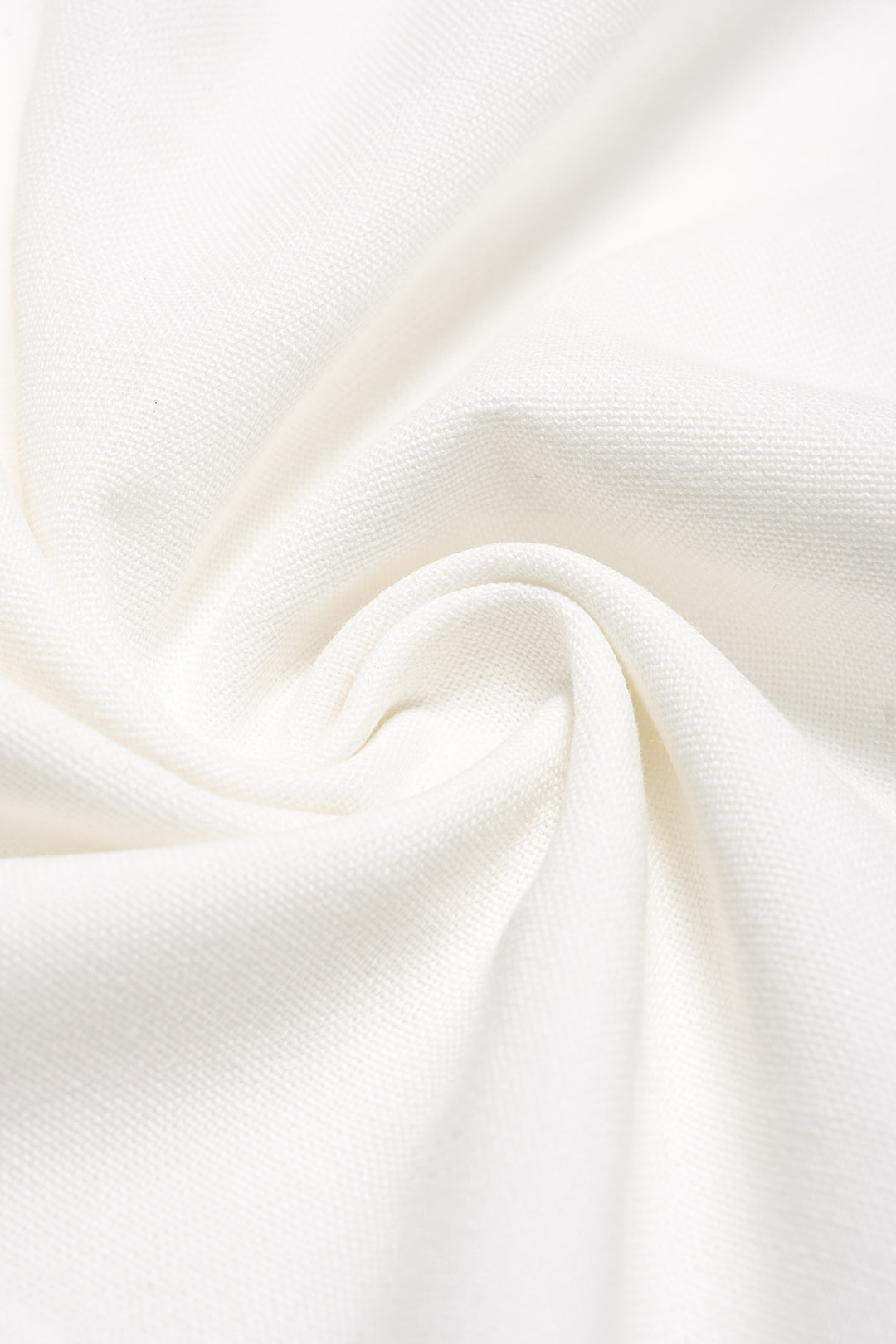 Contrast Binding Linen Ruched Twist Knot Wide Leg Pants