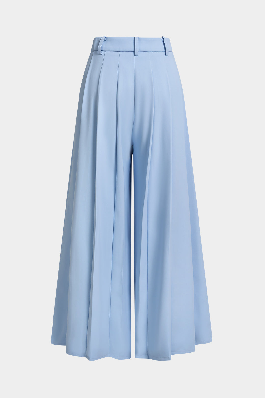 Solid Pleated Wide Leg Pants