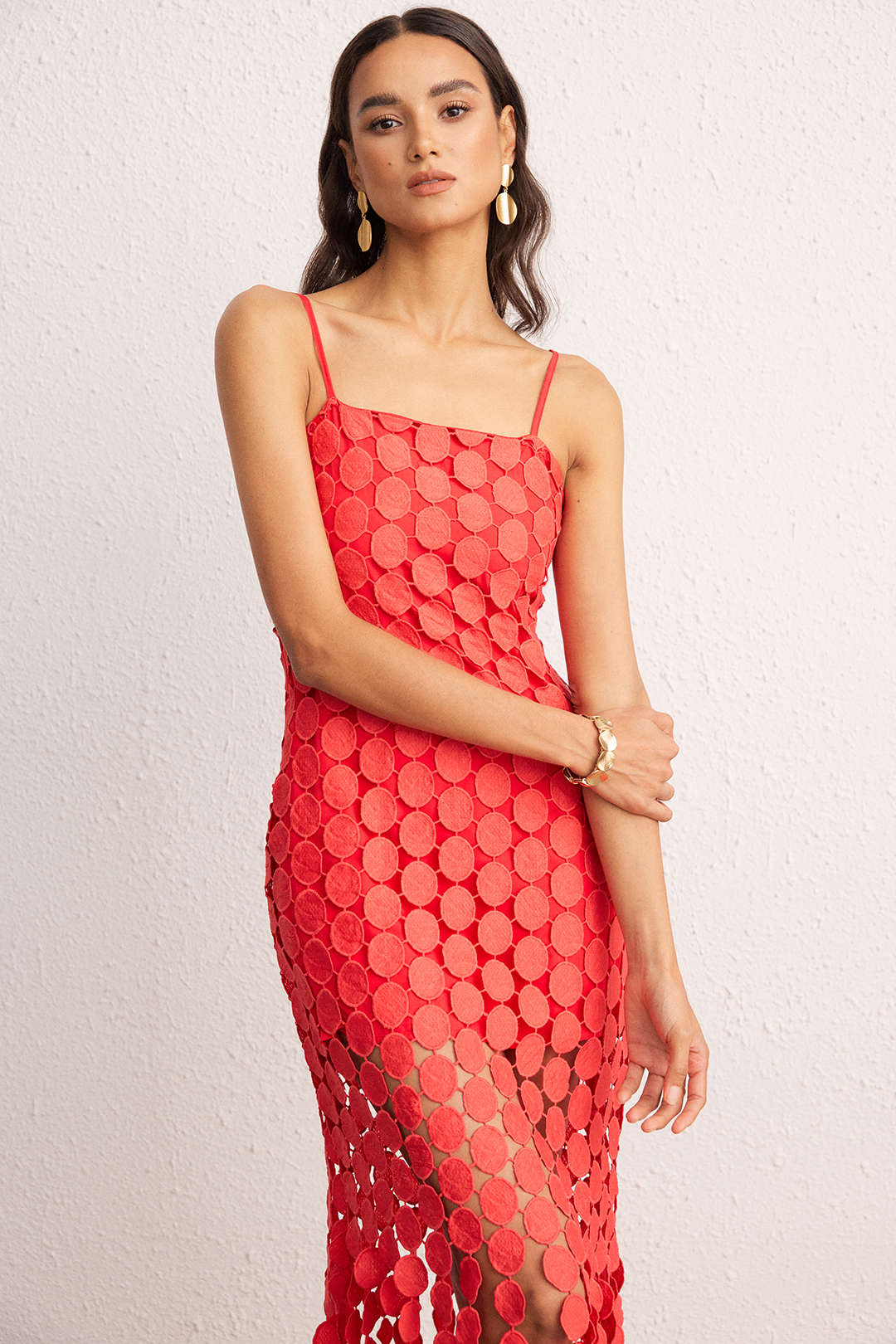 Fringe Cut Out Sleeveless Maxi Dress