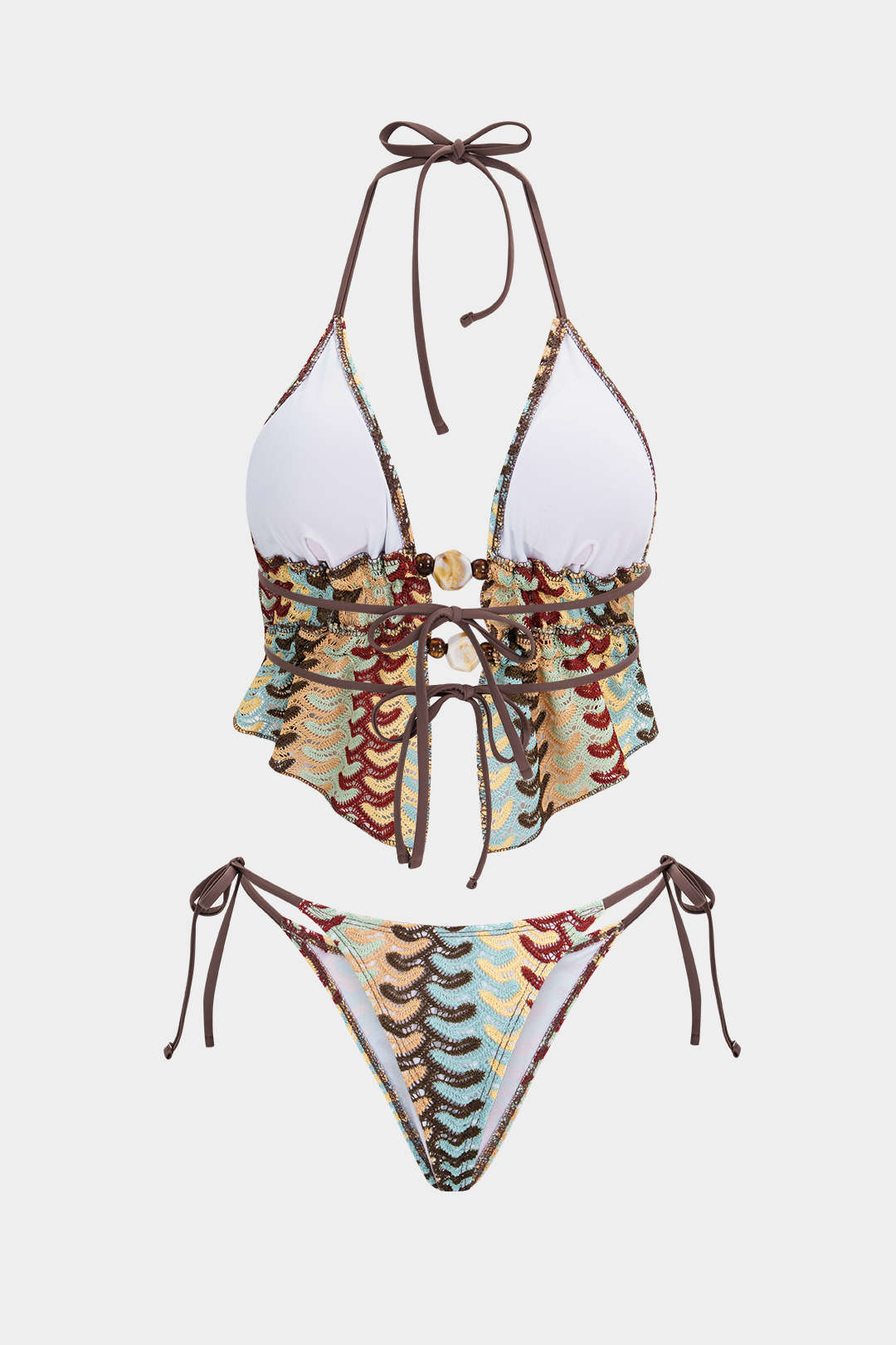 Bohemian Print Tie-Up Bikini Set