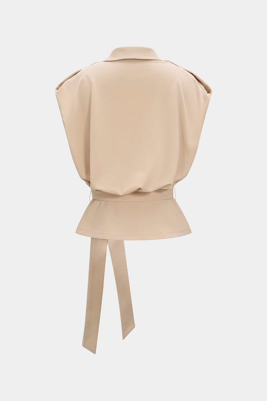 Linen Tie Front Asymmetrical Vest