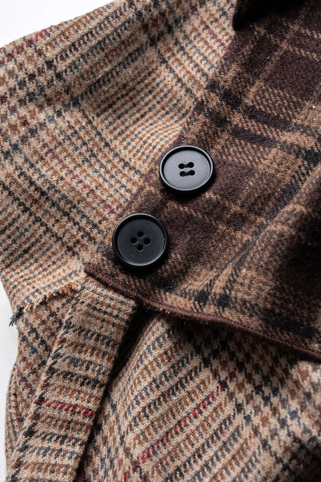Plaid Print Contrast Asymmetrical Skirt