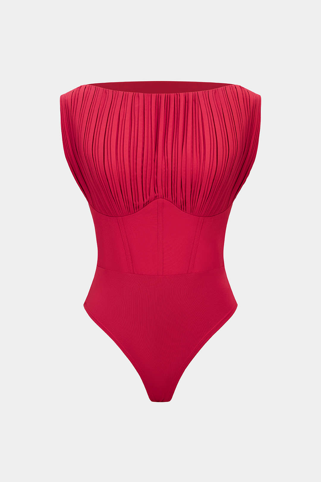 Pleated Sleeveless Bodysuit