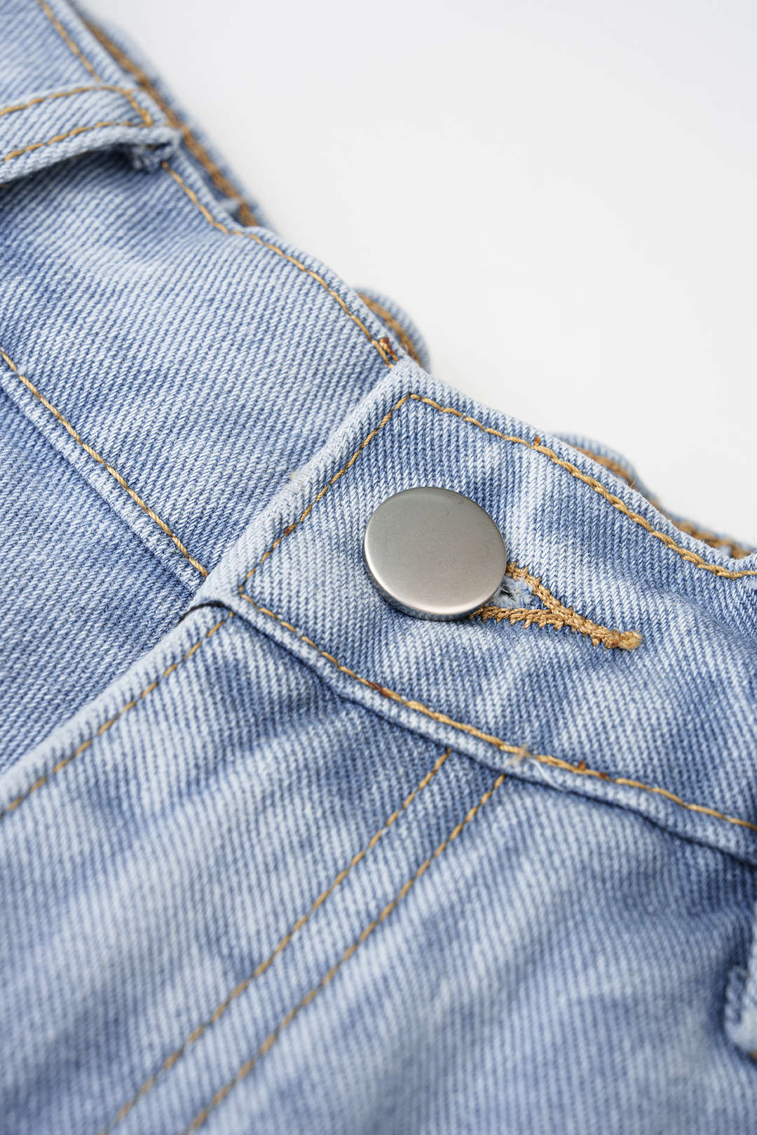 Denim Frayed Pocket Wide Leg Shorts