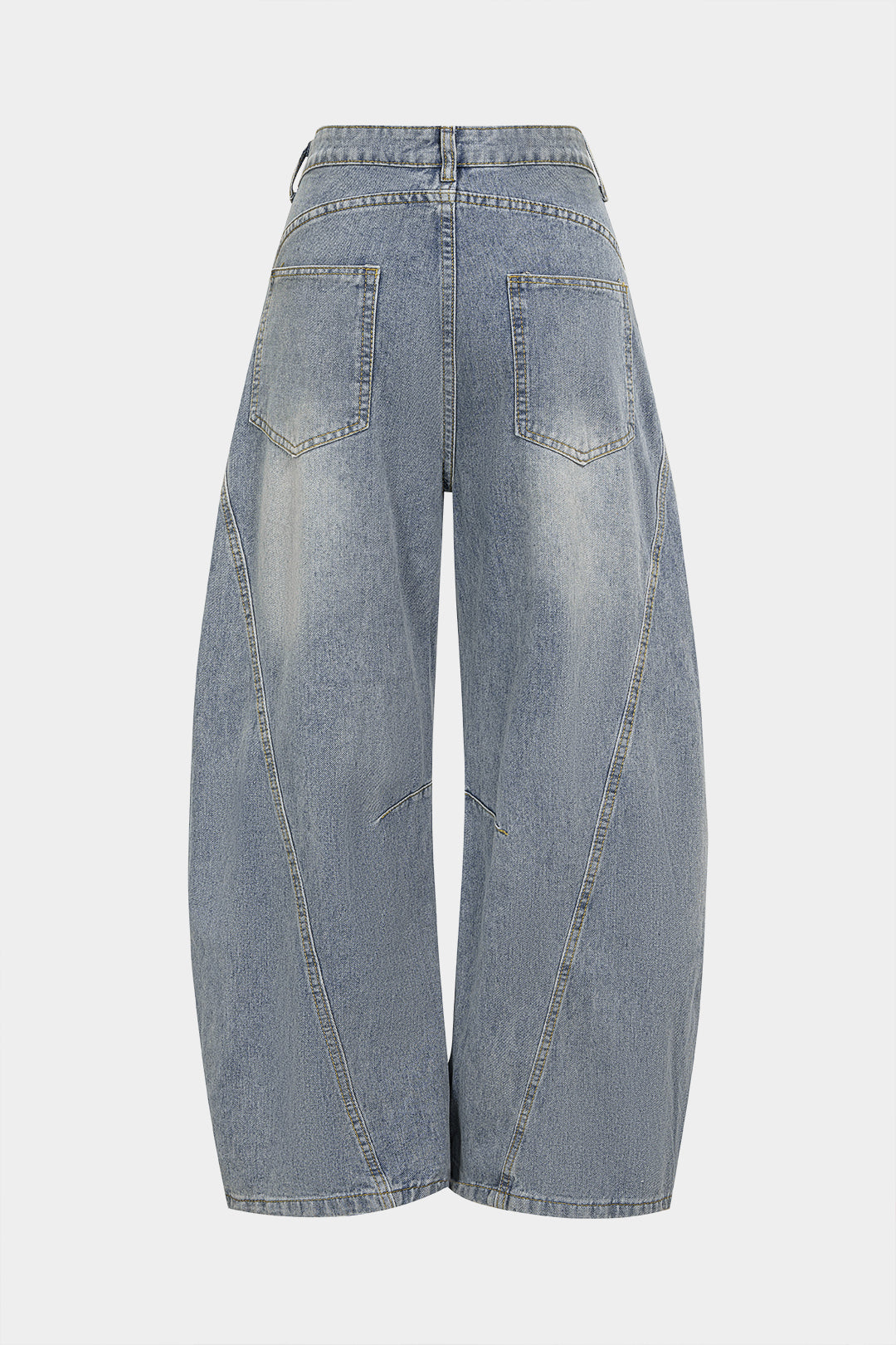 Denim Frayed Pocket Wide Leg Jeans