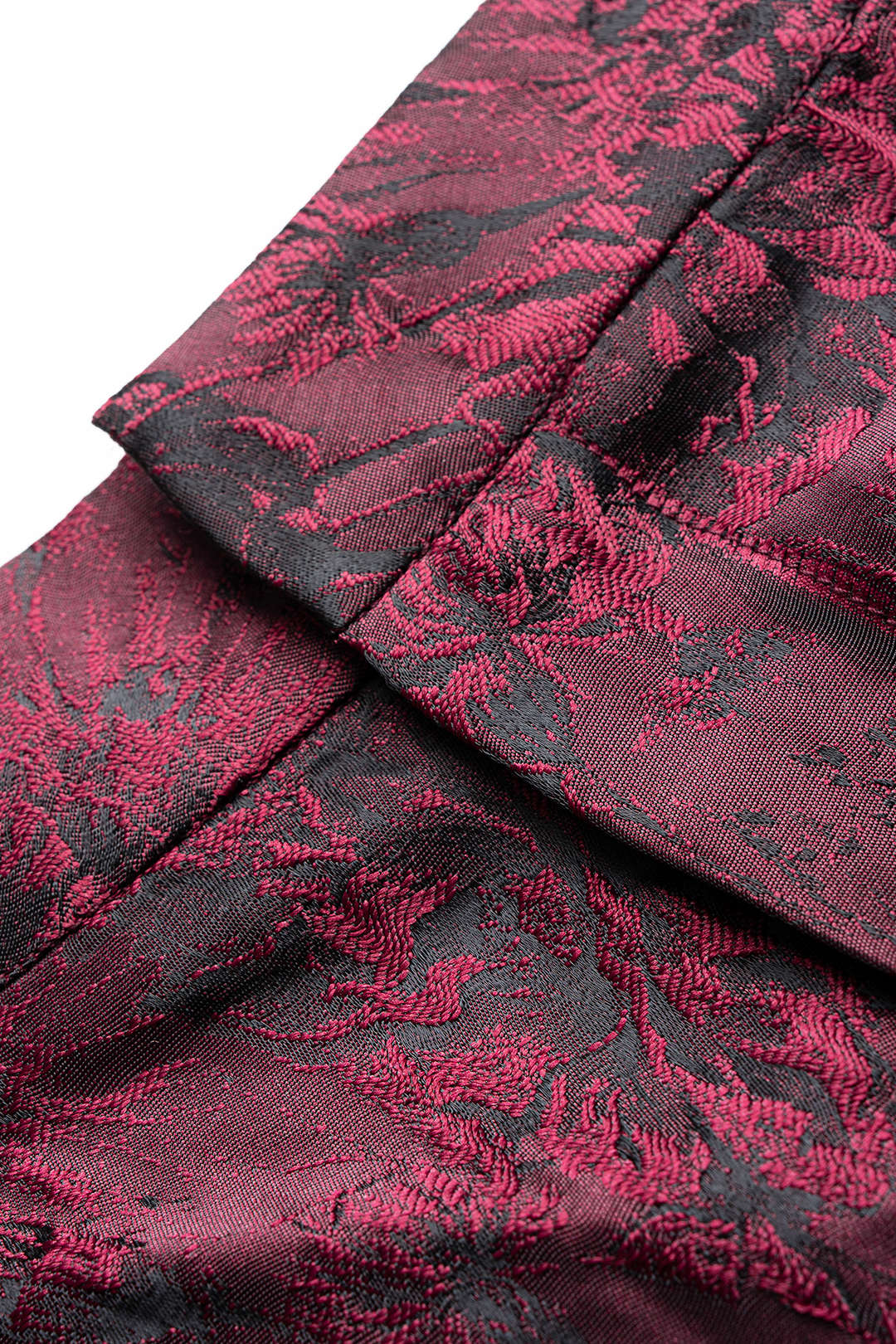 Floral Print Jacquard Zipper Wide Leg Pants