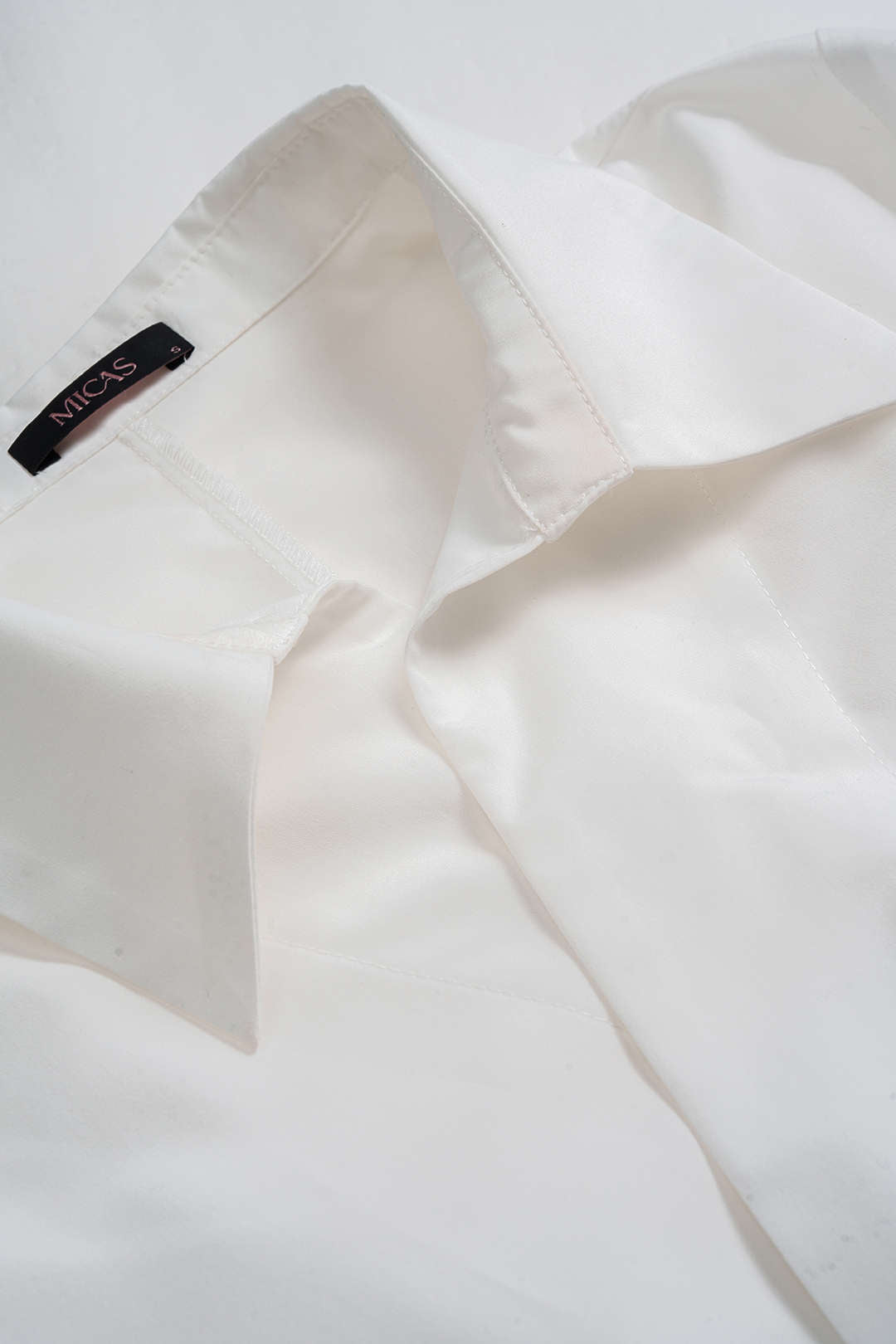 Button Irregular Ruched Long-Sleeve Shirt