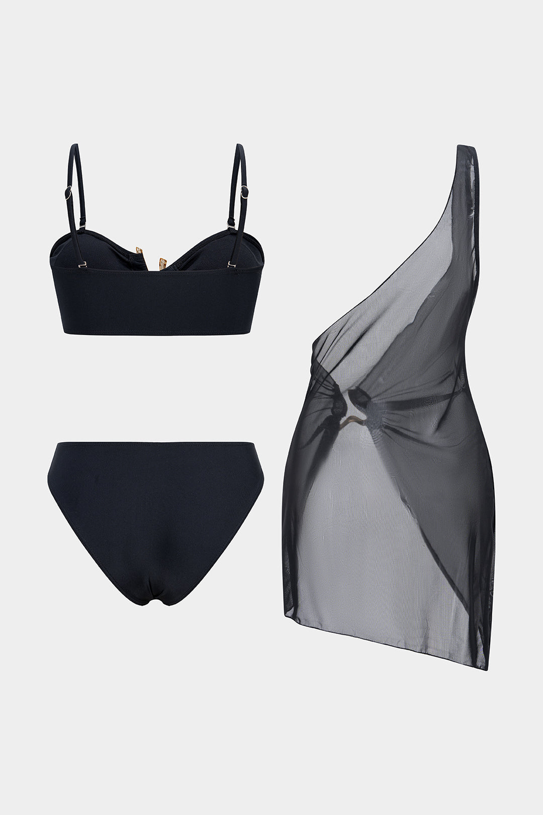 Metallic Asymmetrical Bikini Set