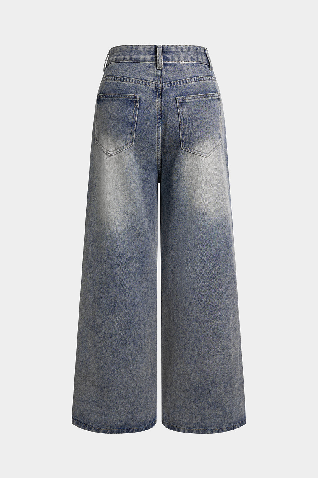 Denim Asymmetrical Wide Leg Jeans