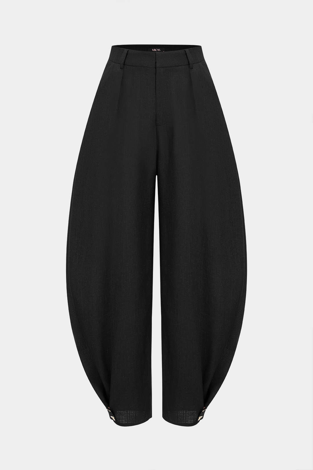 Linen Solid Barrel Trousers