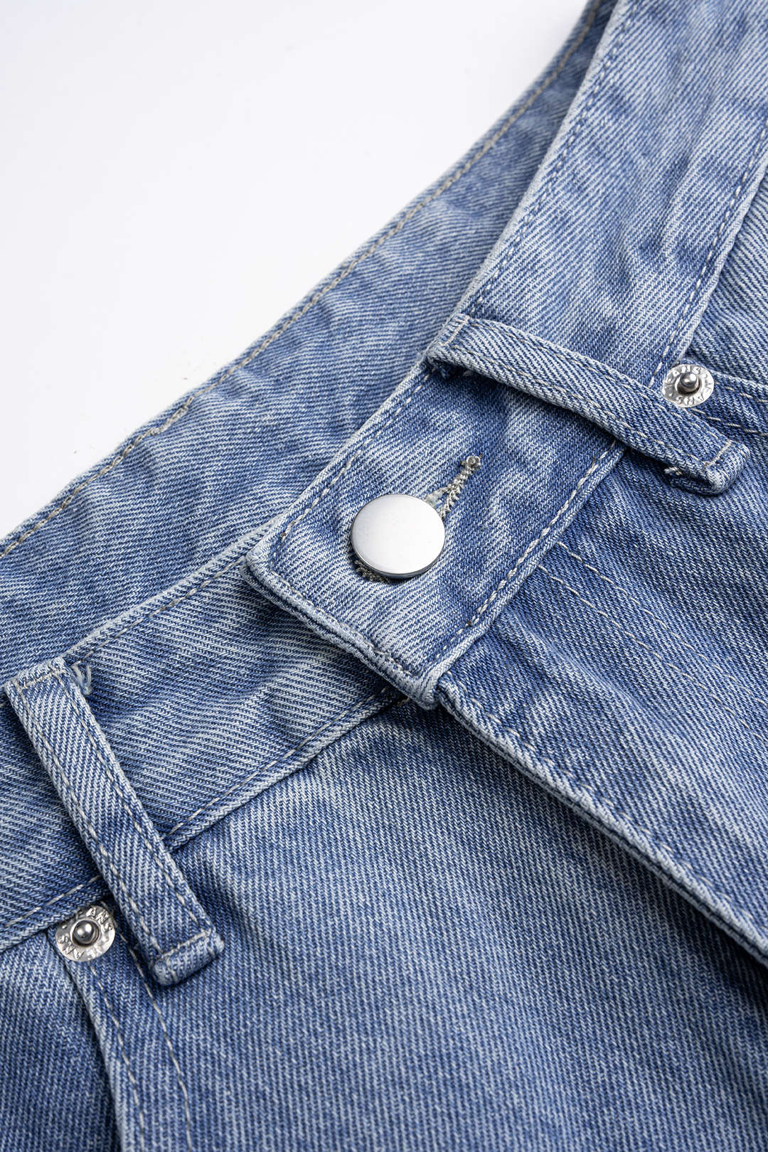 Denim Pocket Ruched High Waist Jeans