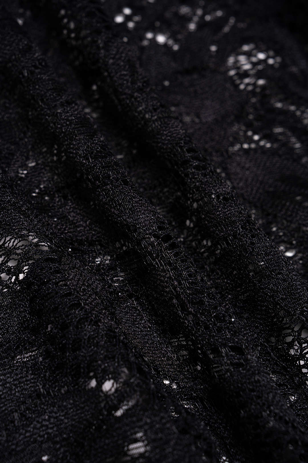 Sheer Lace Round Neck Asymmetrical Ruched Tie-Up Long Sleeve Midi Dress