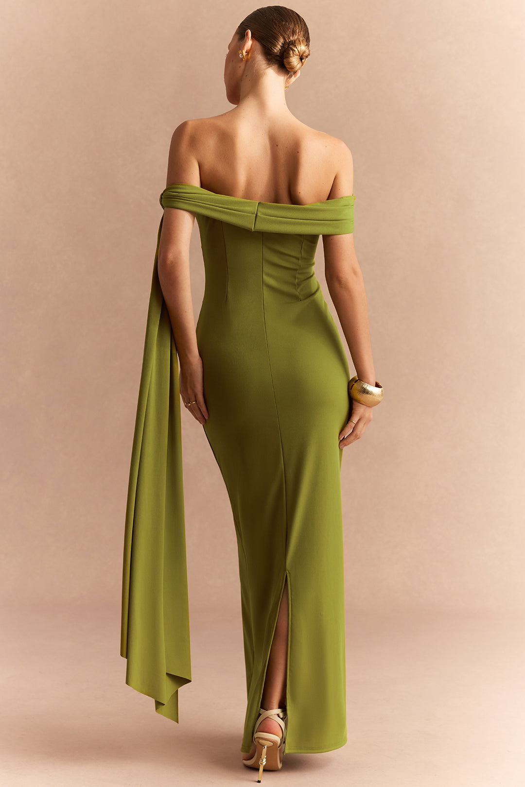 Off Shoulder Asymmetrical Sleeveless Maxi Dress
