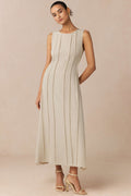 Round Neck Sleeveless Midi Dress