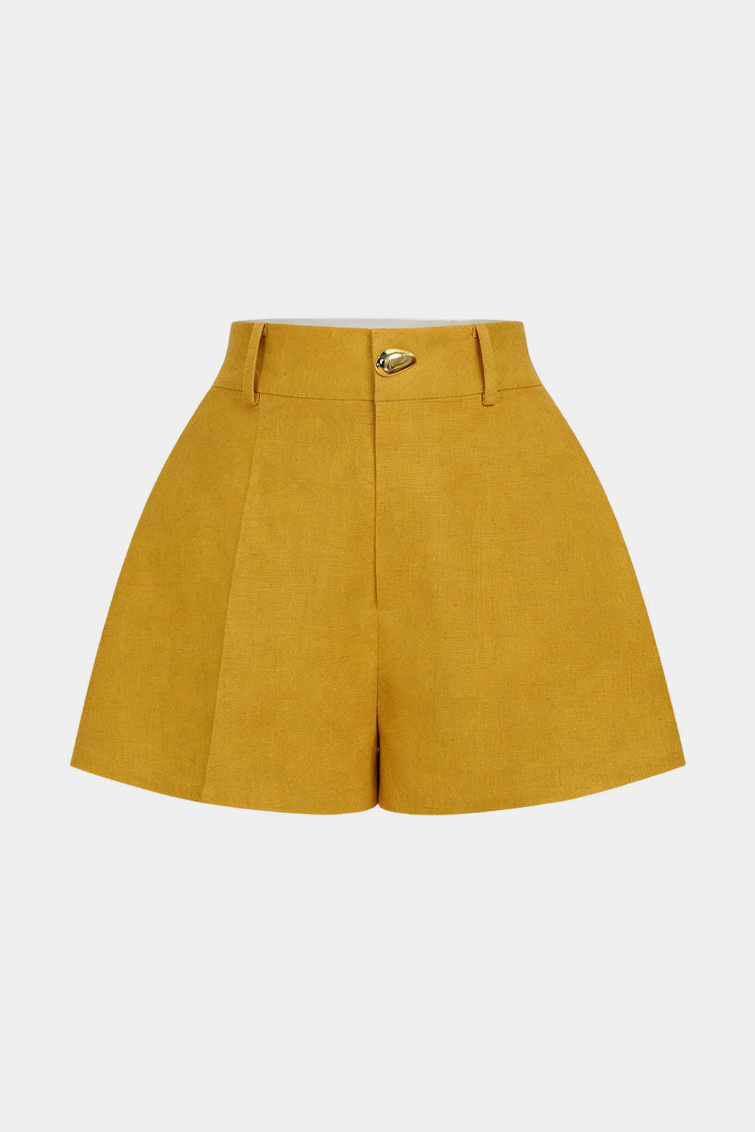 Linen High Waist Button Shorts