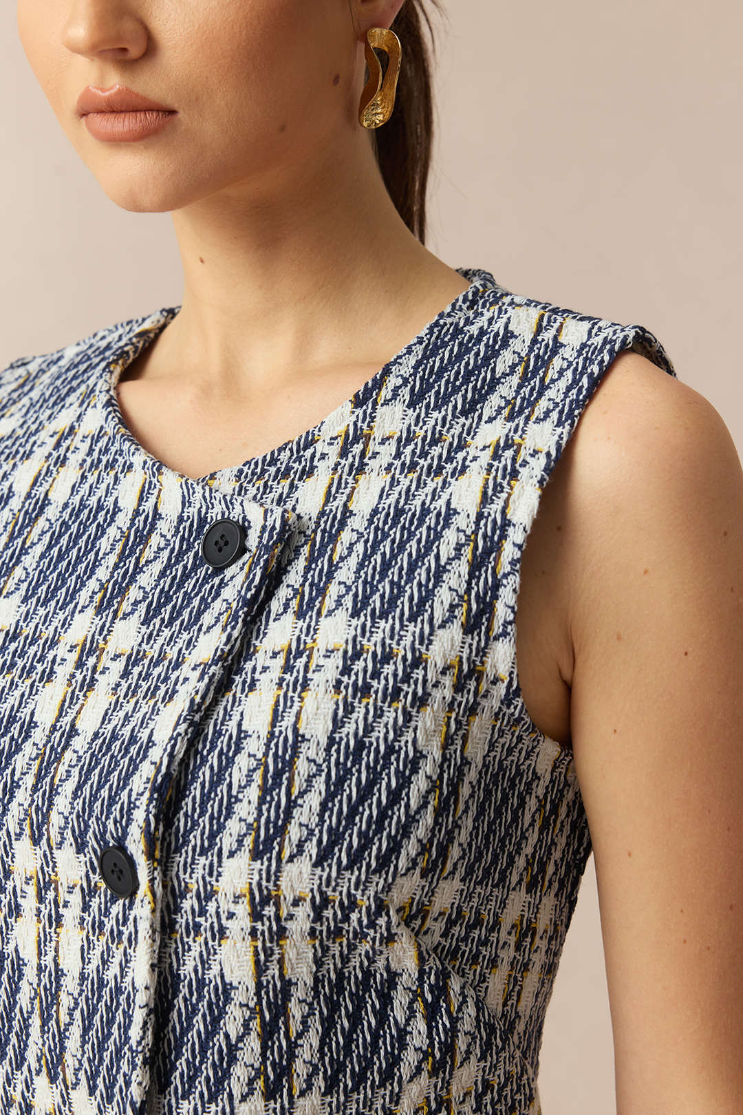 Plaid Print High Waist Pleated Skirt