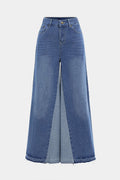 Denim Contrast Wide Leg Jeans