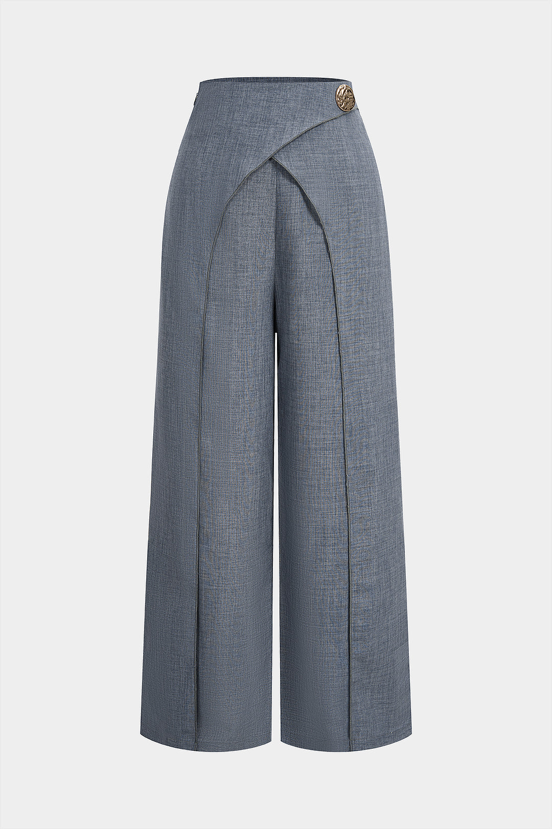 Metallic Decor High Waist Straight Leg Pants