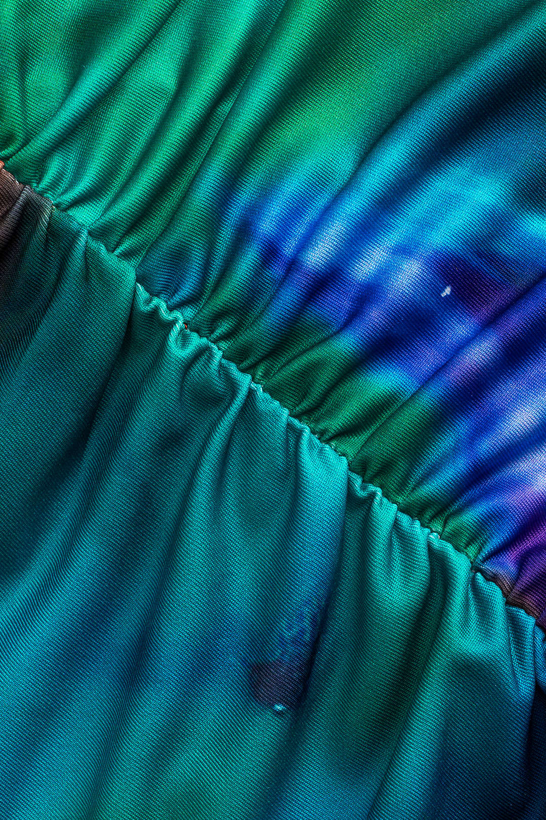 Tie Dye Ombre Print Ruched Twist Knot Skirt