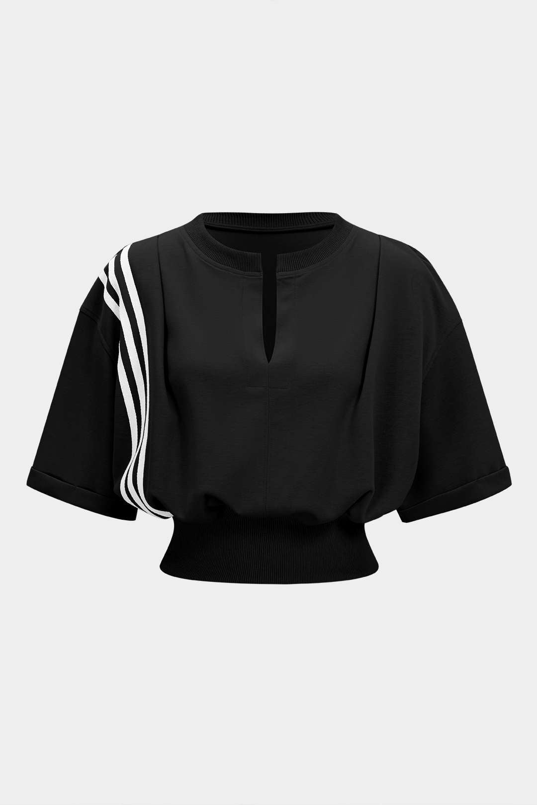 Contrast Stripes V-Neck Top