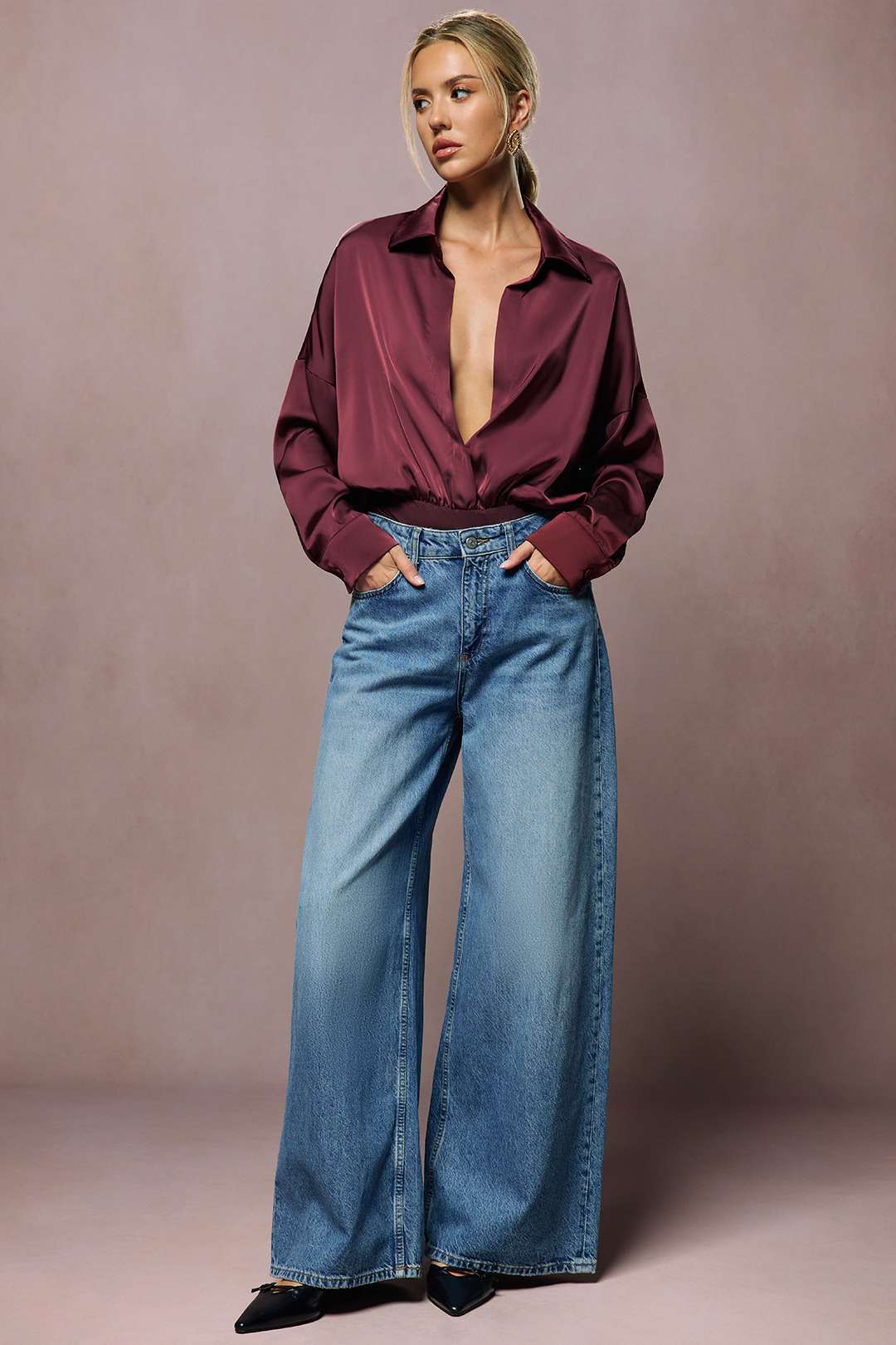 Patchwork Satin Bodysuit
