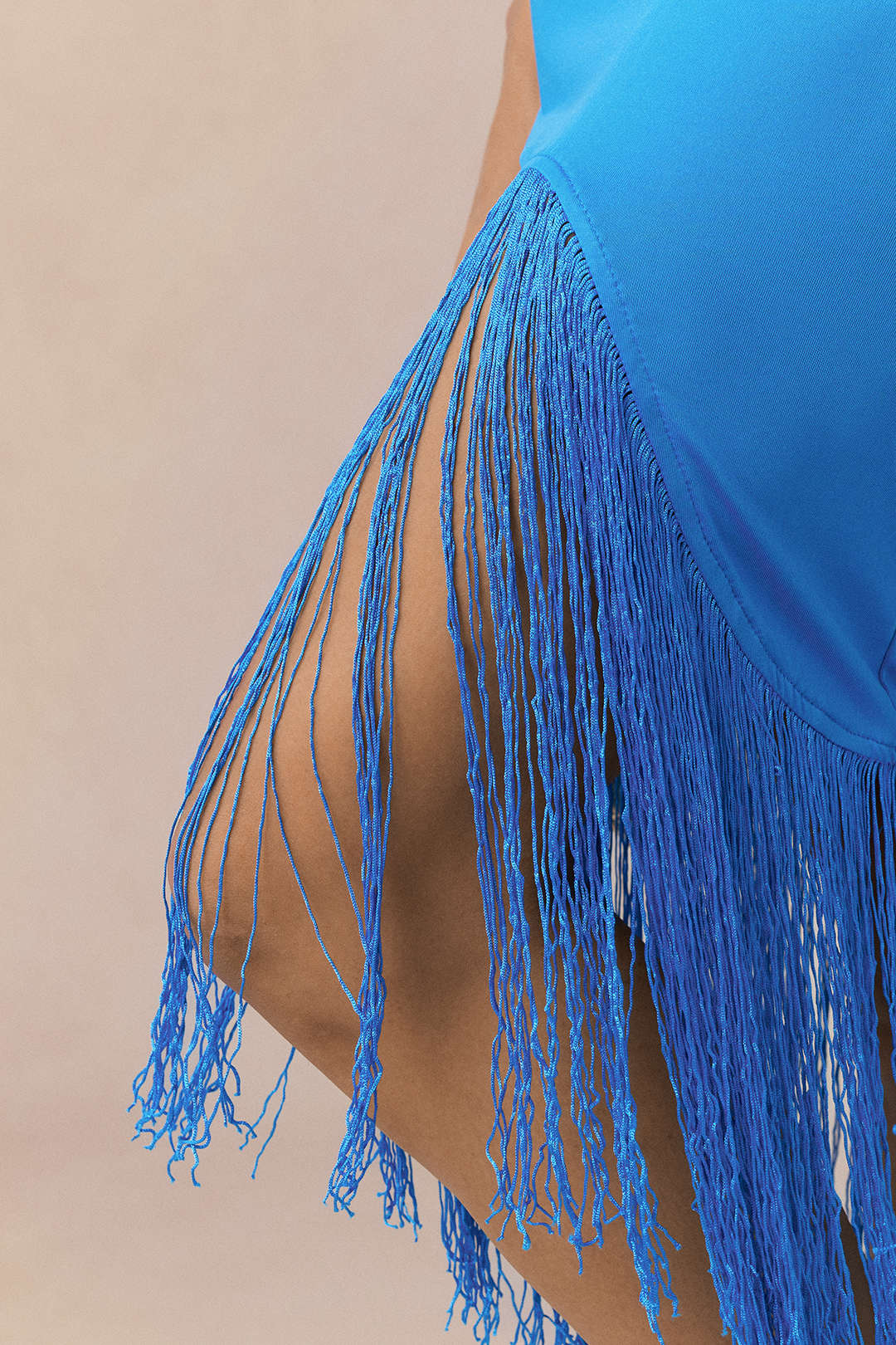 Solid Tie-Up Fringe Sleeveless Midi Dress