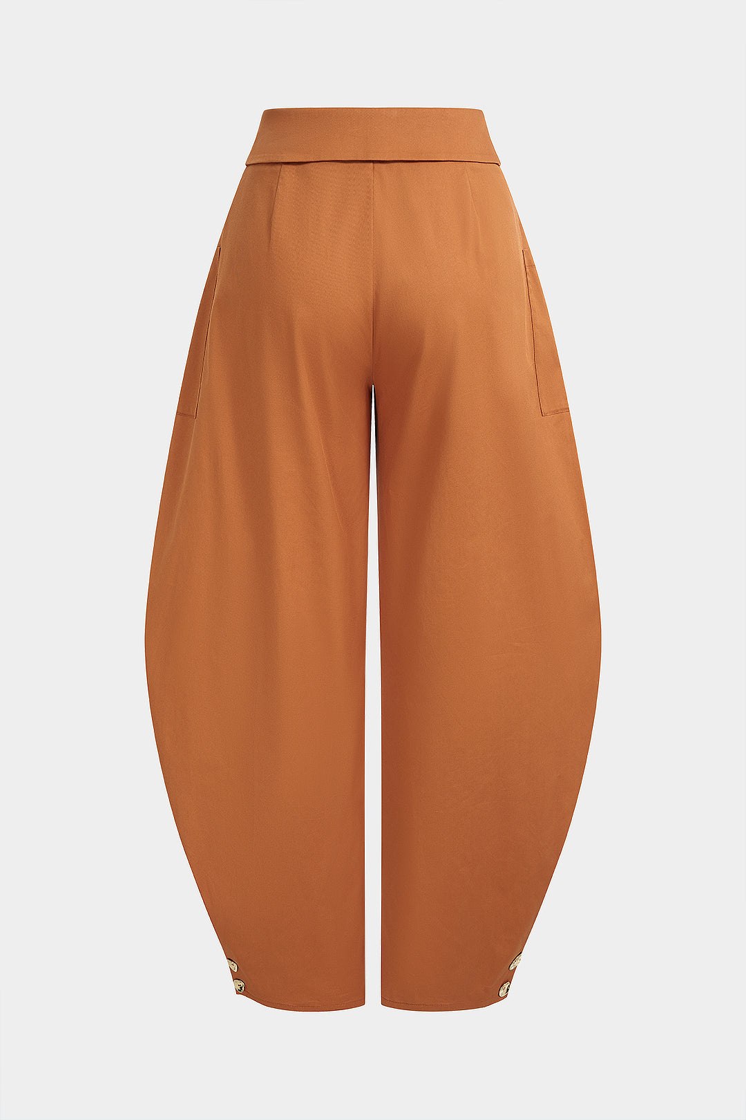 Solid Pocket Button Wide Leg Pants